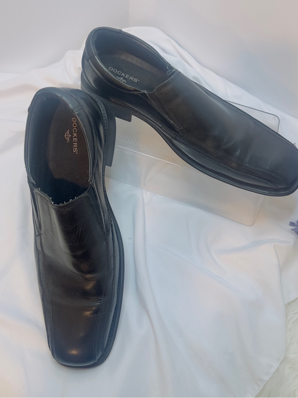 Dockers Men's Black Leather Slip-On Loafers Dress Shoes Size 12